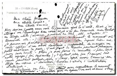 Evreux (Eure) — Passeio dos Muros e o Sino — Edições Gaby — Verso