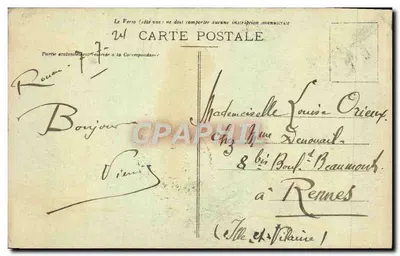 Pałac Sądowy, Frontowa Strona Place Verdrel — Rouen — C.V. 428 — Rewers