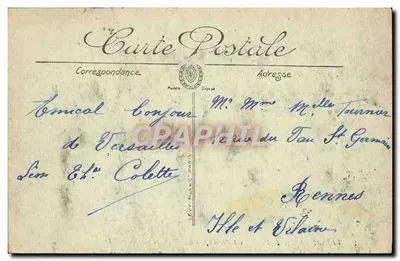 Versalhes — O Palácio em Voo de Avestruz — LL. — Verso