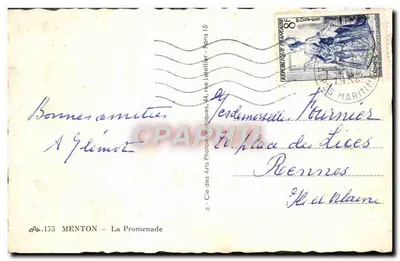 Menton – Promenada — wydawca AB.173 — Rewers