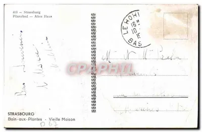 Strasbourg — Bain-aux-Plantes — Vieille Maison — Verso