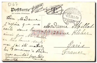 Straßburg i. E. — Katedra Najświętszej Maryi Panny — wydawca VI 701 — Rewers