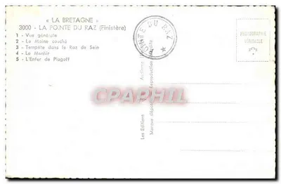 Pointe du Raz — widok panoramiczny i szczegóły — Les Editions Audiarimo — Rewers