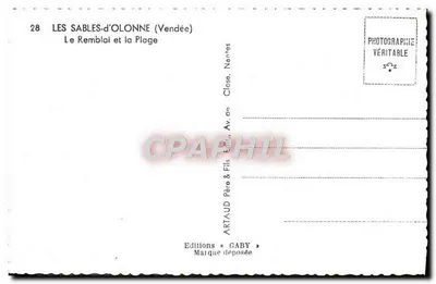 Les Sables-d'Olonne — Le Remblai et la Plage — Wydawnictwo Gaby — Rewers