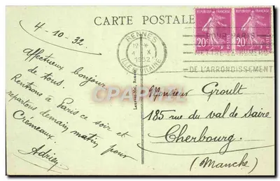 Rennes - Église St Aubin et Basilique Notre-Dame de Bonne Nouvelle — Éditeur : Compagnie des Arts Graphiques, n° 4444 — Verso
