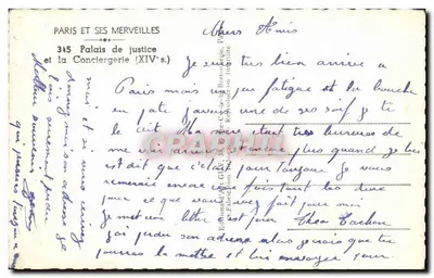 Parigi e le sue meraviglie — Palazzo di giustizia e la Conciergerie (XIV secolo) — Guy — Verso