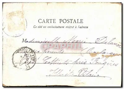 Bilhete postal antigo Paris O Hotel de Ville Bateau Peniche — Verso