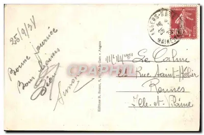 Angers — Estátua do Rei René e o Castelo — Verso