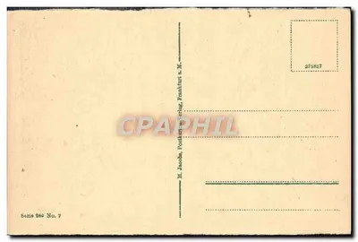 Mainz a. Rh., Vista das novas instalações para a Catedral — Carta postal da série 280, n°7, editada por M. Jacobs, Postkarten-Verlag, Frankfurt — Verso