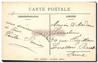 MARSEILLE — Corniche, Palace-Hôtel-Restaurant la Réserve — Imp. Moullot — Verso