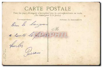 Villefranche-sur-Mer — a estrada do Cabo Ferrat — editor L.V. & Cie, Paris — Verso
