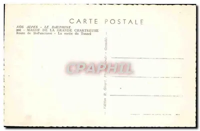 A saída do Túnel — Massif da Grande Chartreuse — Edição R. Gharl — Verso