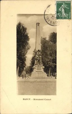 NANCY - Monument Carnot — editor IMPR. RÉUNIES DE NANCY, número de série não visível