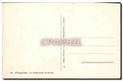 Périgueux - A Catedral Saint-Front — editor G.A.F. Paris — Verso