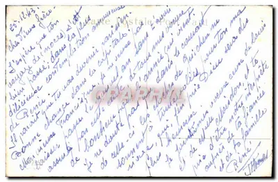 Paysage wiejski z domem i mostem — 'Bonne Année' — kartka pocztowa — Rewers