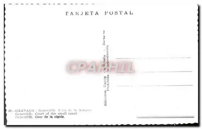 Granada — Cour del pequeño canal — Editor Generalife — Reverso