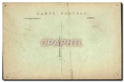 Bilhete postal antigo Blois O Castelo Escada de Francisco I A Amizade de Goujon — Verso