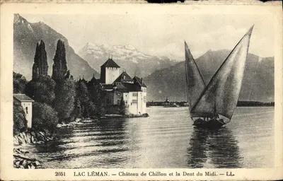 Lago Léman — Castelo de Chillon e a Dent du Midi — LL — n° 2051