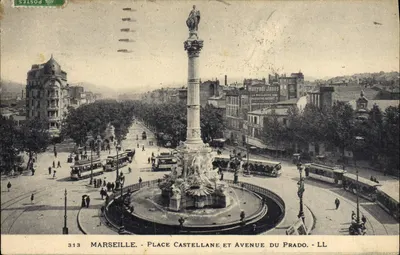 Marselha - Praça Castellane e Avenida do Prado — LL, n° 313