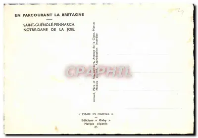 Saint-Guénolé-Penmarch — Notre-Dame de la Joie — Éditions Gaby — Verso
