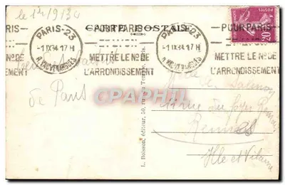 Paryż (8) — Arc de Triomphe de l'Étoile — wydawca L. Boisson, nr 66 — Rewers