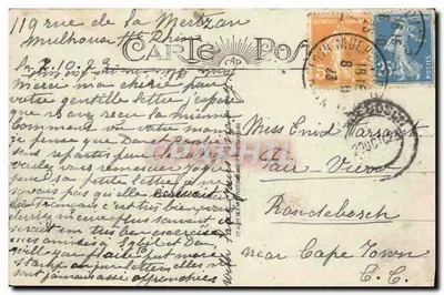 Mulhouse — Entrada da Cidade — Editor C.A.P. — Verso