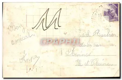 Stara pocztówka Mont Saint Michel Owce — Rewers