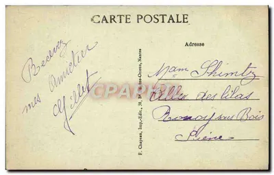 Préfailles (Loire-Inf.) — Na Costa — Rochas Estranhas — Editor: Chapeau, Nantes — Verso