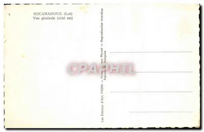 Rocamadour (Lot) — Ogólny widok (z południa) — Wydawnictwo Yvon — Rewers