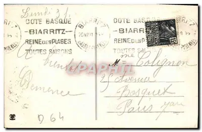 Biarritz — Rocher de la Vierge — wydawca Philippe & Cie, Toulouse, n° 1231 — Rewers