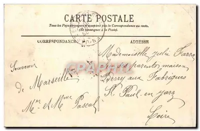 Marsella — La Entrada del Puerto Viejo y el Puente Transbordador — LL. — Reverso