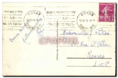 Royan - A Praia diante das Novas Galerias — Edição das Novas Galerias, n°26 — Verso