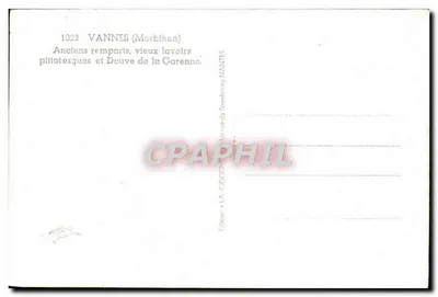Vannes (Morbihan) — Starsze murawiska, stare pralnie i Douve de la Garenne — Wydawca La Cigogne, Nantes — Rewers
