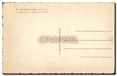 Le Baule-sur-Mer — Esplanada e Jardins do Casino — F. Chapeau, Editor, Nantes — Verso