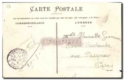 Bilhete postal antigo Roubaix Um Canto do Parque — Verso