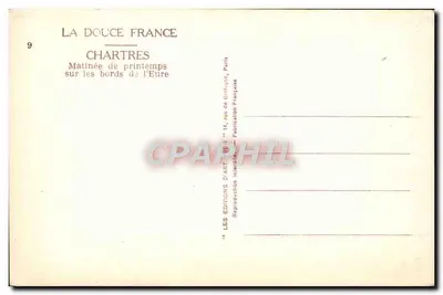 Chartres — Wiosenna scena na brzegach Eury — Les Éditions d'Art, Paryż — Rewers