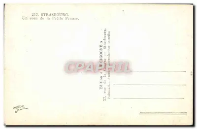 Strasbourg — Kąt Petite France — Wydawnictwo « La Cigogne » — Rewers