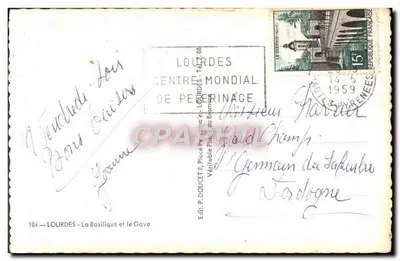 Lourdes — A Basílica e o Gave — Edlux — Verso