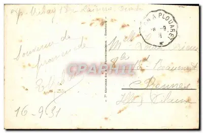 Cartolina d'epoca Ploumanach La Pierre Branlante — Verso