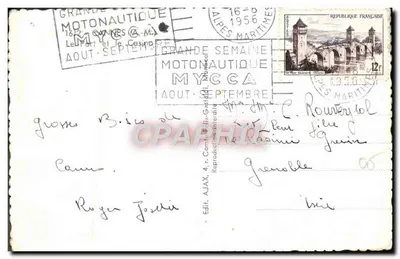 Port de Cannes — vue du port avec nombreux voiliers — éditeur Edit. AJAX — Rewers
