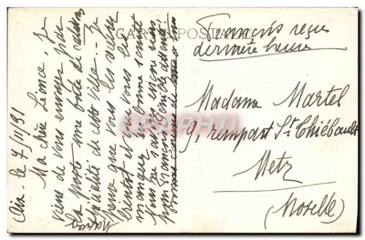 Bilhete postal antigo Aix En Provence Escola Normal — Verso