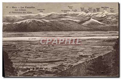 Gex - La Faucille — Lago Léman e Panorama das Alpes — editor Unis-France, n°27
