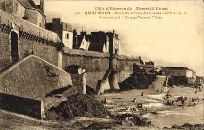 Saint-Malo - Muralhas e Porta dos Campos-Vauverts — Edição Guérin, n° 529