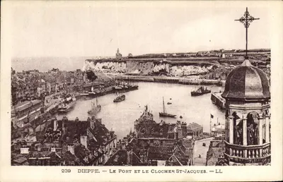 Dieppe — Port i dzwonnica św. Jakuba — LL, n° 239