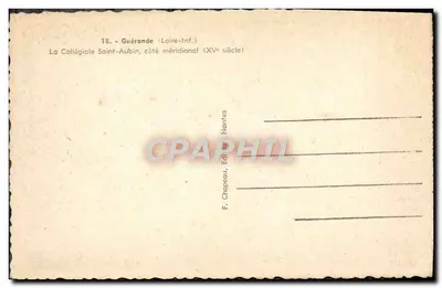 Guérande — A Colegiata São Aubin, lado meridional — F. Chapeau, Editor, Nantes — Verso