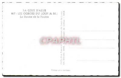 Góry Wilka — La Baume de la Poudre — Wydawnictwo Véritable, Nice — Rewers
