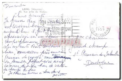 Laval (Mayenne) — Widok z mostu — Centre Touristique de l'Ouest — Rewers