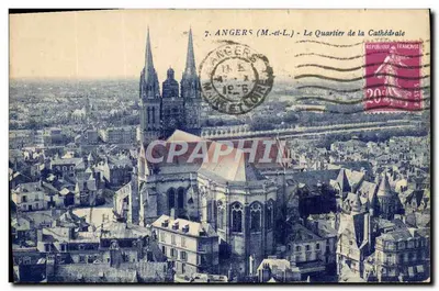 Angers (M.-et-L.) — O Bairro da Catedral — J. Noëls, editor, Nantes