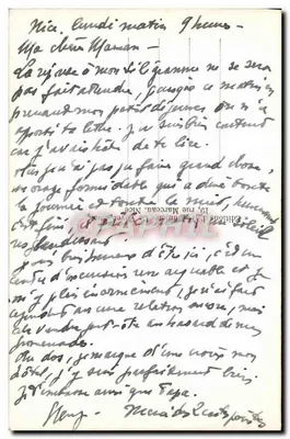 Nice - Promenade dos Ingleses e Palácio da Mediterrâneo — Munier, n° 222 — Verso