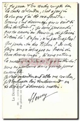 Widok na Rivierę Śródziemną — La Douce — Wydawca Yvon, nr 197 — Rewers